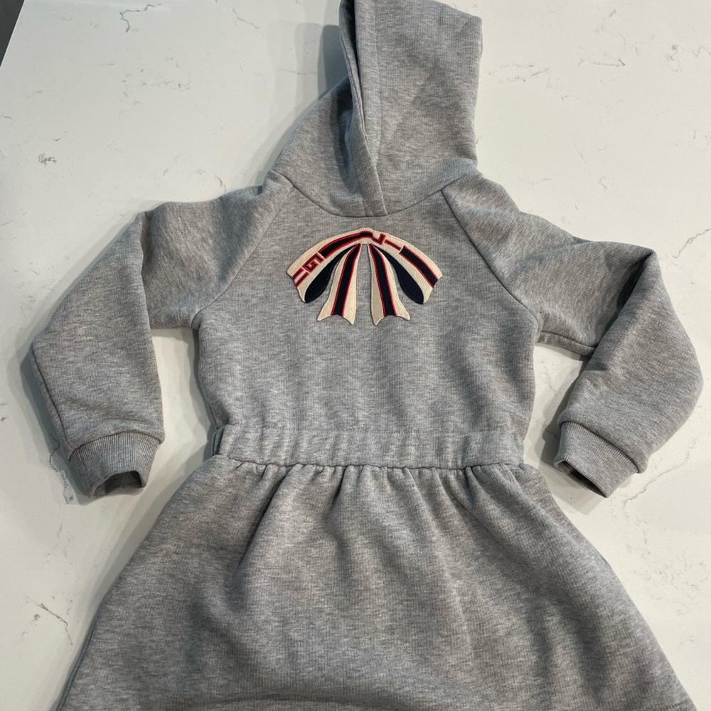 Toddler girl Gucci bow hoodie dress